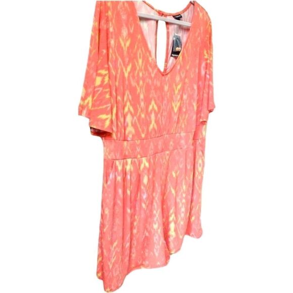 TORRID Women's Short Sleeve Coral Ikat Studio Knit Romper 3X - Picture 8 of 14
